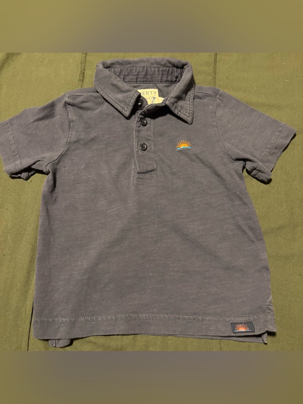 Faherty Navy Polo with Sunrise Embroidery
